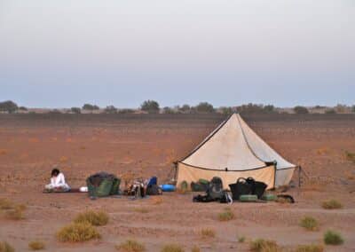 Tente nomade dans le désert marocain